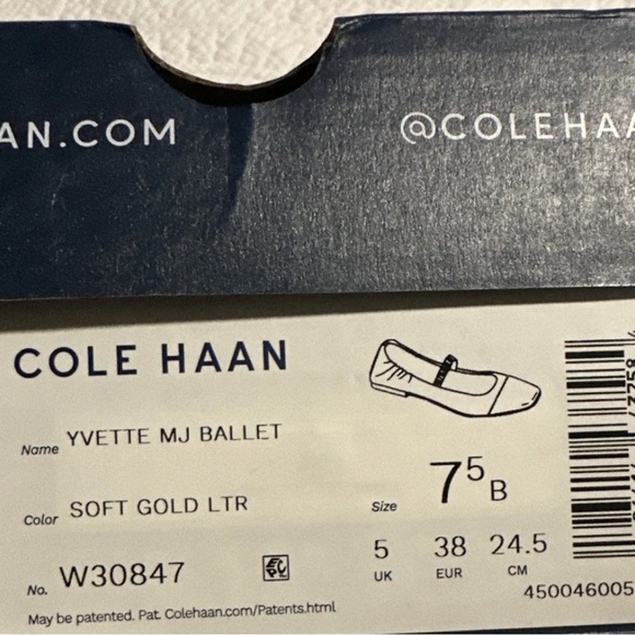 Cole Haan Yvette ballet flat Women's Shimmering Gold Loafers - Picture 4 of 11